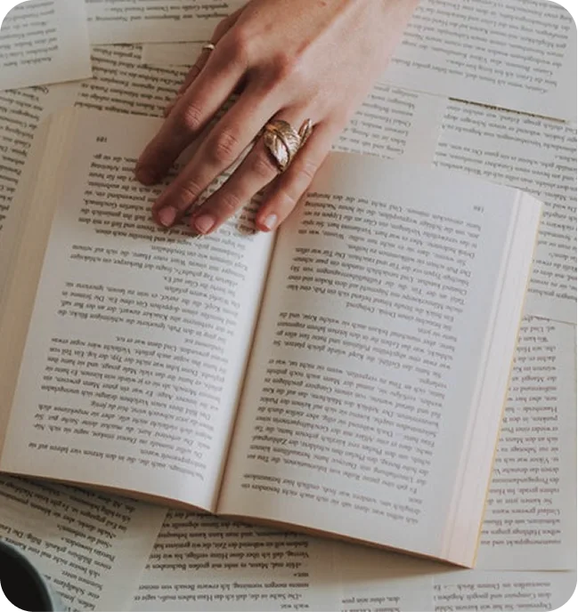 Professional proofreader reviewing a manuscript